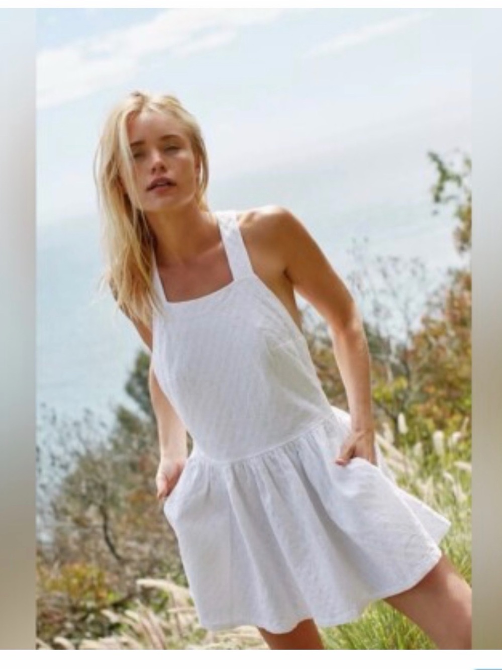 Free People free-est Va Va Volume Mini Dress White Medium RK381-383 talla S - Picture 1 of 7